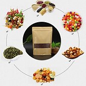 olcso Események és buli kellékek-100db/tétel nátronpapír zacskó önzáródó állótasak átlátszó ablakkal szárított élelmiszer/snack/gyümölcs/tea/ajándék csomagoláshoz