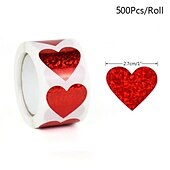 economico Decorazioni per matrimoni-500 pezzi/rotolo adesivi scintillanti a forma di cuore rosso amore scrapbooking adesivo adesivo per San Valentino confezione regalo di nozze decorazione sacchetto di compleanno festa della mamma festa