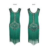 ieftine îmbrăcăminte-set cu rochie cu flapper bentiță cu pene colier cu perle artificiale mănuși lungi de operă cercei portațigară ținute pentru femei în anii 20 în anii 1920 rochie de cocktail gatsby flapper fata