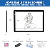 voordelige Computers &amp; tablets-a4 8,5 inch led tekentafel lichtbak tracer veelkleurige versie grafisch tekenblok schilderspeelgoed voor kinderen