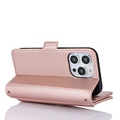 cheap iPhone Cases-Phone Case For iPhone 15 Pro Max Plus iPhone 14 13 12 11 Pro Max Plus Back Cover Wallet Case with Stand Holder Magnetic with Lanyard Retro TPU PU Leather