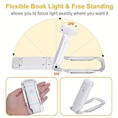 abordables Fournitures de bureau-Lampe de lecture led rechargeable par usb, avec clip pour soins oculaires, pour lire au lit, marque-page portable