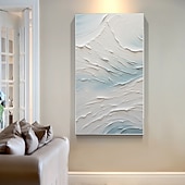 cheap Abstract Paintings-Handmade Oil Painting Canvas Wall Art Decor  Original Abstract Beach in full for Home Decor With Stretched FrameWithout Inner Frame Painting