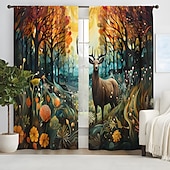 billiga Gardiner och draperier-2 paneler gardiner för vardagsrum sovrum, blommor gardin draperier för sovrum dörr kök fönster behandlingar värmeisolerade rum mörkare