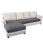 baratos Capa para assento de Sofá &amp; Apoios de Braços-Capas de sofá seccionais, capas de sofá em forma de l antiderrapantes elásticas, capas de almofada de assento de sofá separadas, capa de chaise-longue para sofá secional esquerdo/direito de 2/3