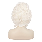 cheap Historical Wigs-Wig Platinum Blonde Beehive Wig 18th Century Baroque Wig for Women Lady Natural Synthetic Victorian Cosplay Party Costume Wig (Platinum Blonde) Carnival Wigs
