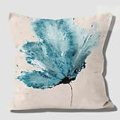 abordables style floral &amp; végétal-Housse de coussin double face à fleurs bleues, taie d&#039;oreiller carrée décorative douce, pour chambre à coucher, salon, canapé, chaise, 1 pièce