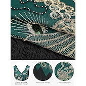 baratos Conjuntos-Retro Vintage Loucos anos 20 Anos 20 Vestido melindroso Roupa Conjunto de acessórios O Grande Gatsby Convidado do casamento Paetês Franjas Lantejoula Franjas Decote V Mulheres Dia Das Bruxas Carnaval