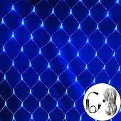 abordables Enchufe eléctrico-Cadena de luces LED de malla atrapasueños de 1,5 x 1,5 x 3 x 2 pulgadas, cielo estrellado, hierba, luz decorativa navideña, luz de ambiente para acampar al aire libre, fiesta navideña, 1 juego