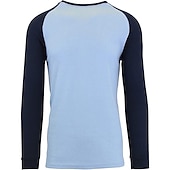 billige grunnleggende t-skjorter-Herre T skjorte T-skjorte Langermet skjorte Langermet Crew-hals Høst vinter Fargeblokk Raglan erme Mote Designer Grunnleggende Lapper Feriereise Gate Ut på byen Mørkerød Svart Hvit Topp T-skjorte for