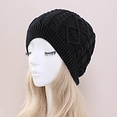 tanie Kapelusze-Damskie Czapka Beanie Ciepła zimowa czapka Dom Codzienny Święto Jednolity/zwykły kolor Włókna akrylowe Codzienny Styl skandynawski Codzienne 1 pcs