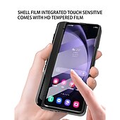 Χαμηλού Κόστους Samsung Θήκη-τηλέφωνο tok Για Samsung Galaxy Z Fold 5 Πίσω Κάλυμμα με βάση στήριξης και προστατευτικό οθόνης με στυλό S PC PU δέρμα