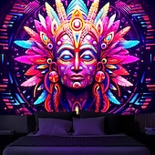  gobelin ze światłem czarnym uv reaktywny świecący w ciemności świecący neonowy impreza trippy mglisty faraon egipt wiszący gobelin sztuka ścienna mural do salonu sypialni