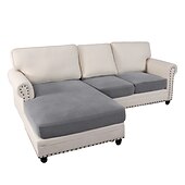baratos Capa para assento de Sofá &amp; Apoios de Braços-Capas de sofá seccionais, capas de sofá em forma de l antiderrapantes elásticas, capas de almofada de assento de sofá separadas, capa de chaise-longue para sofá secional esquerdo/direito de 2/3