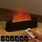 cheap Humidifiers &amp; Dehumidifiers-Creative 3D Simulation Flame Air Humidifier Household Colorful Atmosphere Light Intelligent Remote Control Humidifier USB Desktop Silent Large Fog Volume Humidifier Home Decor Room Decor