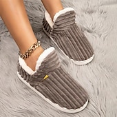 ieftine Flip-Flops de Damă-papuci de casă roz de pluș pentru femei, cu căptușeală din lână – pantofi confortabili, anti-alunecare, pentru confortul casei