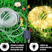 billiga vattentäta lampor-solarrepljus utomhus vattentäta remsor 98.5ft 30m 300led 8 lägen 600mah rörrep poolljusremsa girland fe ljusslingor för utomhus inomhus trädgård juldekoration