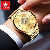 abordables Relojes mecánicos-OLEVS Hombre Relojes Mecánico Lujo Esfera Grande Moda Negocios Cuerda Automática Luminoso Calendario IMPERMEABLE Acero Reloj