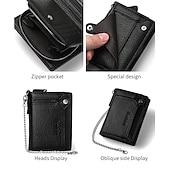 economico porta carte e custodie-portafoglio da uomo in pelle combinazione porta carte d&#039;identità in pelle pu con design a catena antifurto