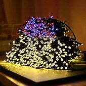 economico Striscie luci ad energia solare-1 stringa di luci solari per esterni - 8 modalità di luce decorativa da giardino, illuminazione notturna d&#039;atmosfera per balconi esterni, decorazioni per Natale, Halloween, San Valentino e feste