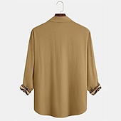 preiswerte Ethnisches Muster-Herren Stammes Bandana-Druck Hemd Knopfhemd Langarm Vintage Stamm Freizeitskleidung Ausgehen Wochenende Herbst Winter Umlegekragen Bedruckt Button-Down Grün Khaki