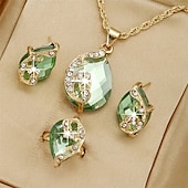 tanie Zegarki kwarcowe-5 sztuk zestaw luksusowa damska bransoletka zegarki kwarcowe moda rhinestone kwarcowa bransoletka na mankiet zegarek owalny wskaźnik analogowy zegarek na rękę zestaw biżuterii prezent dla mamy dla niej