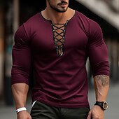halpa perus t-paidat-Miesten T-paita Velvet Tee Pitkähihainen paita Pitkähihainen Kaulus 봄 &amp; Syksy Tavallinen Muoti Suunnittelija Perus Solmittava Loma Katu Bile Musta Sininen Purppura Top T-paita miehille