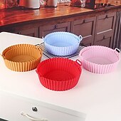 economico Teglie e stampi da forno-Teglia per friggitrice ad aria in silicone alimentare con carta assorbente olio - resistente alle alte temperature