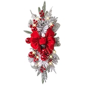 お買い得  電池式-0.6m クリスマスガーランドライト クリスマスリースライト 20 LED レッド ホリデーライト クリスマスの飾り バッテリー駆動