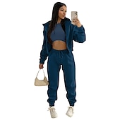 preiswerte Trainingsanzug für Damen-Kapuzenshirt Weste Pullover Glatt Grafik Für Damen Erwachsene Heißprägen Strasse Casual