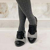 ieftine anii 1920-pantofi oxford vintage de damă în două tonuri - toc mic clasic cu șireturi pentru birou sau ținută casual