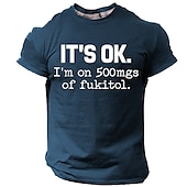 ieftine Tricouri amuzante pentru bărbați-Tricou grafic sarcastic cu litere pentru bărbați Tricou cu imprimeu în 3D cu guler rotund Tricou cu mânecă scurtă Designer zilnic Retro Vintage Sporturi în aer liber Vacanță Ieșiri Negru Violet Verde