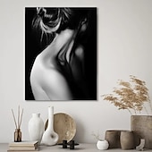 levne Postavy-lidé nástěnné umění plátno černobílá sexy žena zpět plakát tisky a plakáty obrázky dekorativní látka malba do obývacího pokoje obrázky bez rámu