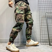 economico Pantaloni cargo-Per uomo Pantaloni cargo Pantaloni mimetici Tasche Mimetico Comfort Traspirante Esterno Giornaliero Per uscire Di tendenza Informale Verde militare Verde