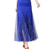 abordables Tenues de danse de salon-Danse de Salon Jupes Imprimé Couleur Pure Fantaisie Femme Utilisation Entraînement Taille haute Polyester