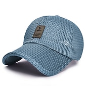 baratos Boné de beisebol masculino-Boné de beisebol masculino boné de caminhoneiro unissex verão respirável chapéu de malha cheia preto azul marinho carta fitness resistente a ultravioleta esportes ao ar livre