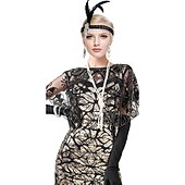 economico Sciarpe &amp; Wrap-Retrò Vintage Anni Ruggenti Anni 1920 Abiti Fascia Flapper Set di accessori Il grande Gatsby Invitato al matrimonio Paillettes Paillettes Per donna Halloween Carnevale Mascherata Carnevale Festa