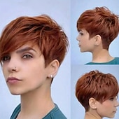 abordables Perruques Synthétiques Sans Bonnet-Perruque Synthétique Droit Coupe Droite Perruque Court A1 A2 A3 A4 Cheveux Synthétiques Femme Design à la mode Doux Naturel Noir Violet Marron