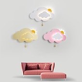 abordables Appliques murales pour enfants-applique murale led intérieur enfants 7w nuage applique chambre d&#039;enfant avec interrupteur à tirette enfants lampe de chevet à intensité variable pour filles garçon chambre décoration acrylique