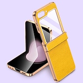 halpa Samsung-kotelot-puhelin Etui Käyttötarkoitus Samsung Galaxy Z Flip 5 Takakuori Iskunkestävä aitoa nahkaa