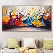 voordelige Schilderijen van mensen-groot dansend meisje schilderij op canvas handbeschilderd muurdecor kleurrijke vrouwen muurkunst extra groot canvas moderne huisdecoratie danser canvas kunst huis kamer decor geen frame