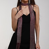 billige Sjal-Sjale Sjal til kvinner Skjerf til damer Enkel Ermeløs Polyester Bryllup Wrap Med Glimmer Til Daglig Vår sommer