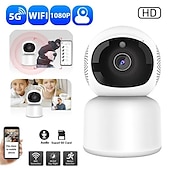 cheap Indoor IP Network Cameras-Wireless Surveillance Camera 5G Wifi 1080P Tracking Audio Video Night Vision IP Camera Indoor Security Protection Monitor Wifi Camera
