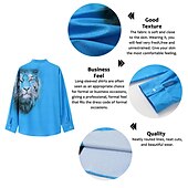 cheap Animal Print-Men&#039;s Animal Tiger Shirt Button Up Shirt Long Sleeve Fashion Streetwear Designer Outdoor Casual Daily Summer Spring Fall Stand Collar Print Blue-Green Red Blue Orange Green