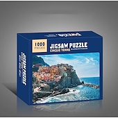 economico Puzzle-creativo 1000 pezzi di carta bianca piatta carta addensata puzzle circolare luna amore mare puzzle giocattolo per adulti