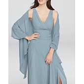 cheap Wedding Guest Wraps-Shawls Women&#039;s Wrap Elegant Pure Sleeveless Chiffon Wedding Wraps With Pure Color For Party Spring &amp; Summer