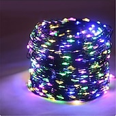 olcso Hálózatra csatlakoztatható elektronika-30m 50m 100M Fényfüzérek 300  500  1000 LED 2835 SMD 1 13Keys távirányító 1set Meleg fehér RGB Fehér Rézhuzalos lámpák Ünnepi fények Parti Szabadság Esküvő 220-240 V