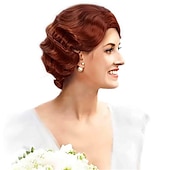 economico Parrucche storiche-Parrucca nera corta anni &#039;20 per donne parrucca a onde di dita Gatsby delle ruggenti anni &#039;20 parrucche vintage sintetiche per donne cosplay costume vestiti eleganti parrucca flapper anni &#039;20