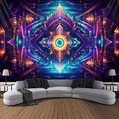お買い得  ブラックライトタペストリー-ブラックライトタペストリー UV反応性、暗闇で光る、光るパーティー、ネオントリッピー、ミスティマンダラ、ボヘミアン吊り下げタペストリー、リビングルーム、寝室用ウォールアート壁画