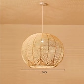 olcso Lámpás dizájn-bambusz függőlámpa 30cm boho lámpatest, kézzel szőtt fonott függőlámpa, rattan csillárok étkező konyhába sziget hálószoba előszoba 110-240v